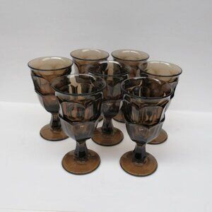 7 - Westmoreland Glass Brown ASHBURTON 5 1/4 Inch 5 Ounce Footed Juice Goblets